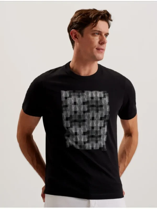 Tessman Box Print Crew Neck Cotton T-Shirt<Ted Baker Cheap