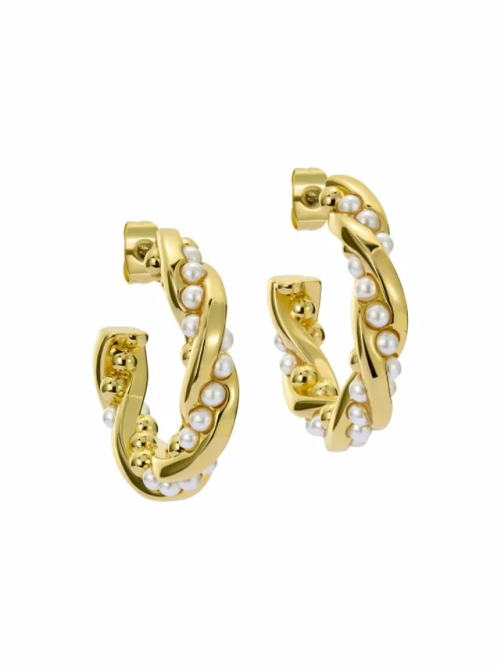 tiyaa__twisted_pearl_hoop_0.webp Tiyaa Twisted Pearl Hoop Earrings<Ted Baker Hot