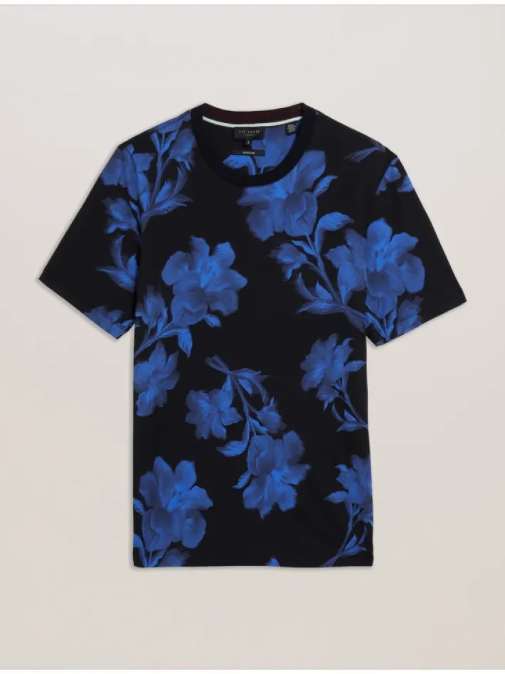 vendis_contrast_floral_pr_6.webp Vendis Contrast Floral Print Cotton T-Shirt<Ted Baker Outlet