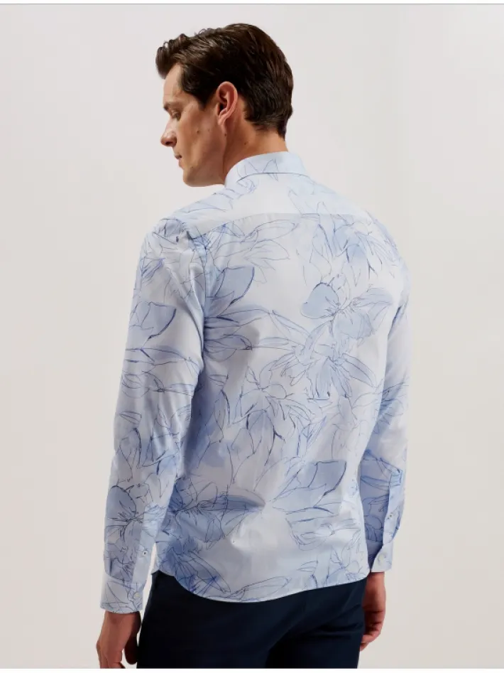 walesby_sketched_floral_p_4.webp Walesby Sketched Floral Print Cotton Shirt<Ted Baker Best Sale