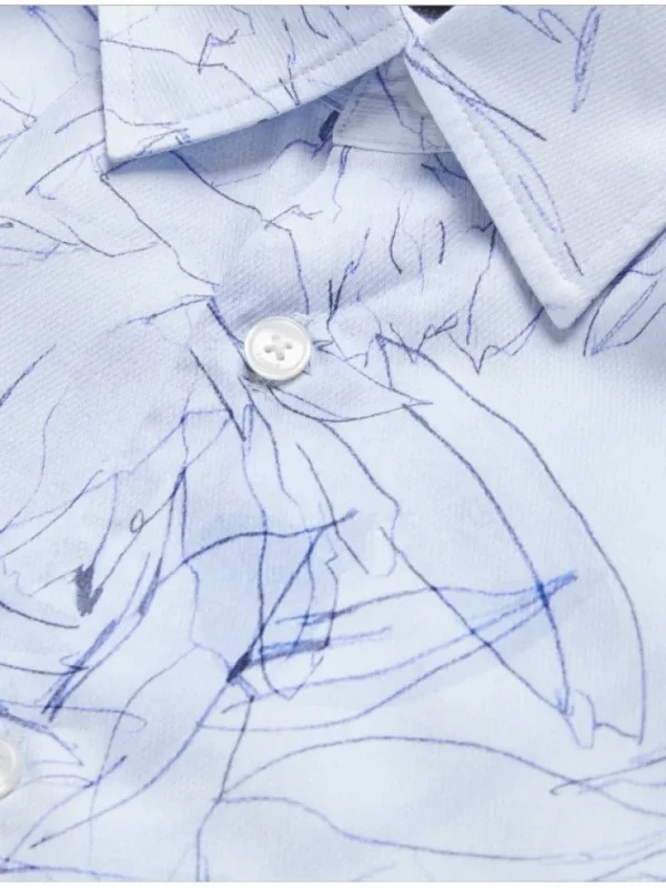 Walesby Sketched Floral Print Cotton Shirt<Ted Baker Best Sale