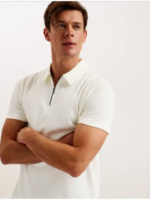 Zarkes Short Sleeve Regular Zip Polo<Ted Baker Clearance